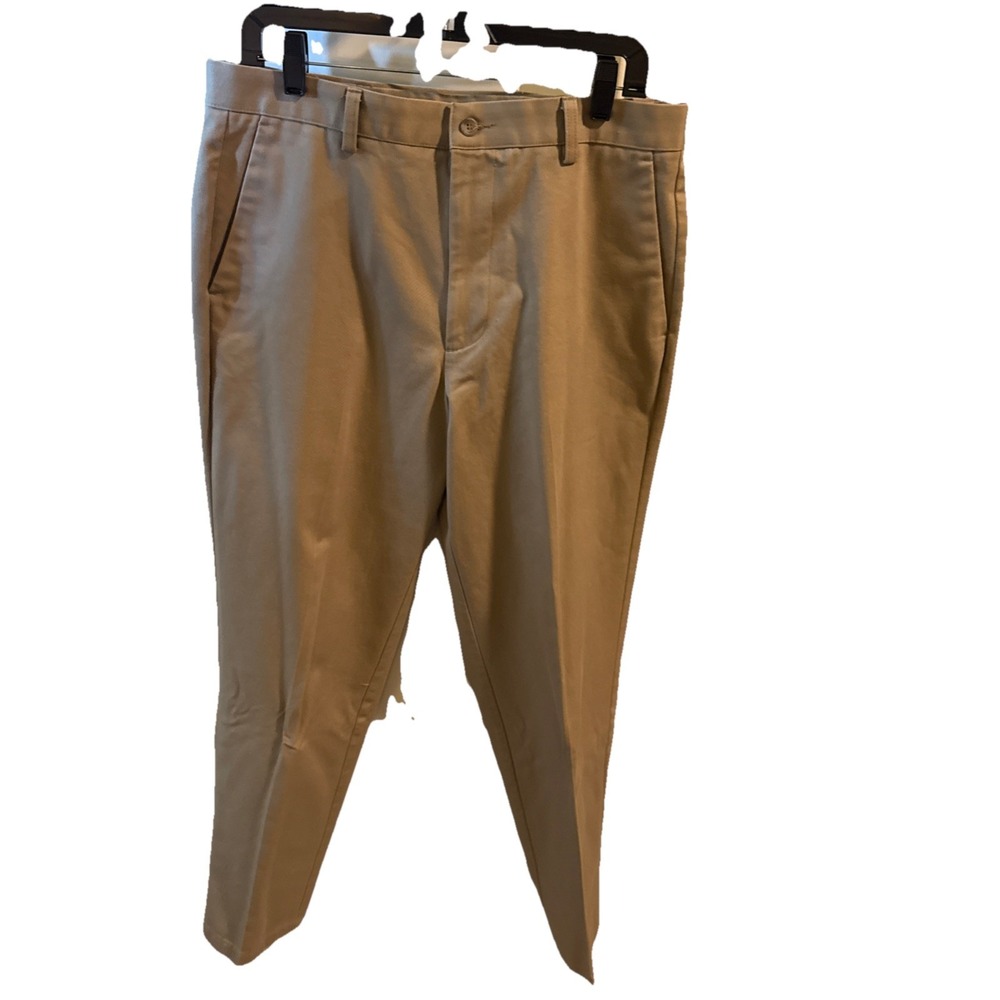 Dockers Mens Individual Fit Khaki Pants Tan Cotton Straight Leg 34x32 405818176